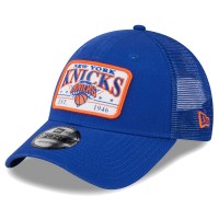 Бейсболка New York Knicks New Era Plate Oversized Patch Trucker 9FORTY - Blue
