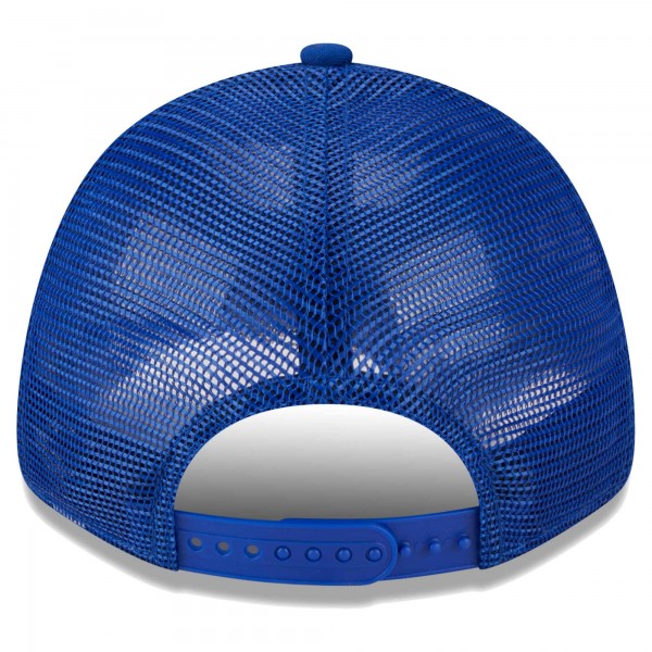 Бейсболка New York Knicks New Era Plate Oversized Patch Trucker 9FORTY - Blue