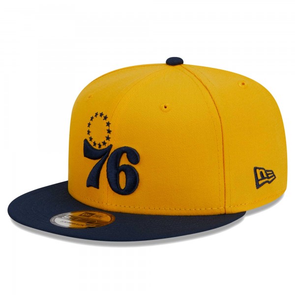 Бейсболка Philadelphia 76ers New Era Color Pack 2-Tone 9FIFTY - Gold/Navy