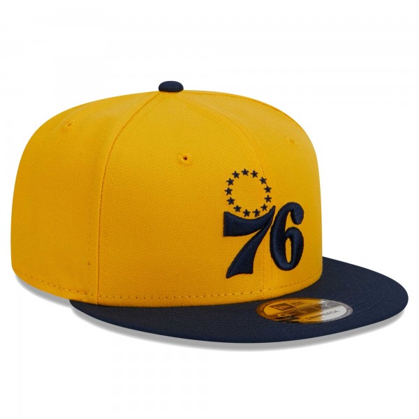 Бейсболка Philadelphia 76ers New Era Color Pack 2-Tone 9FIFTY - Gold/Navy