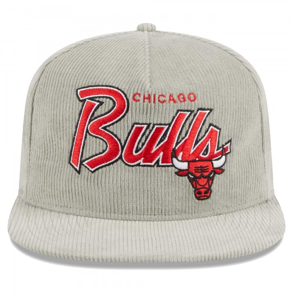 Бейсболка Chicago Bulls New Era The Golfer Corduroy 9FIFTY - Gray