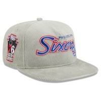 Бейсболка Philadelphia 76ers New Era The Golfer Corduroy 9FIFTY - Gray