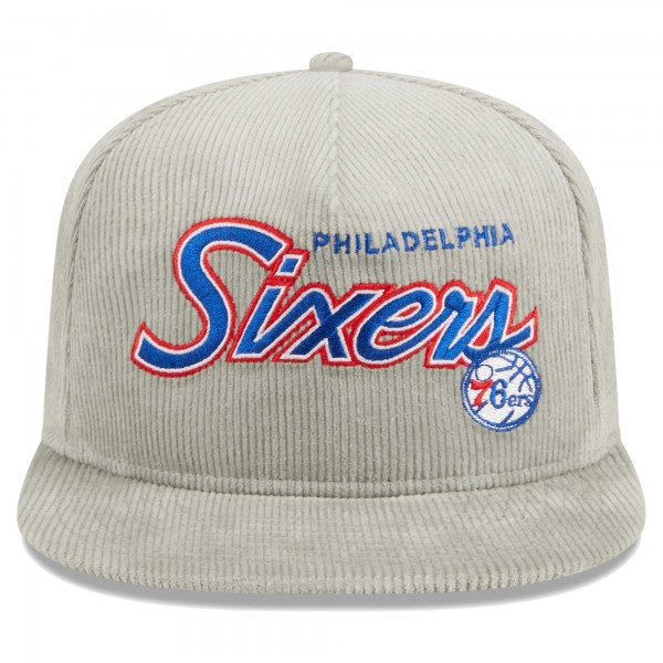 Бейсболка Philadelphia 76ers New Era The Golfer Corduroy 9FIFTY - Gray