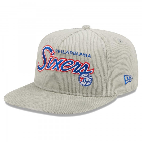 Бейсболка Philadelphia 76ers New Era The Golfer Corduroy 9FIFTY - Gray