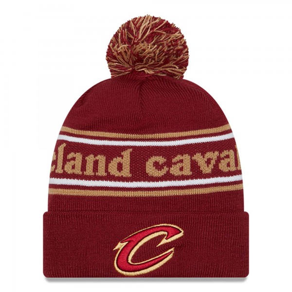 Шапка с помпоном Cleveland Cavaliers New Era Marquee Cuffed Knit - Wine