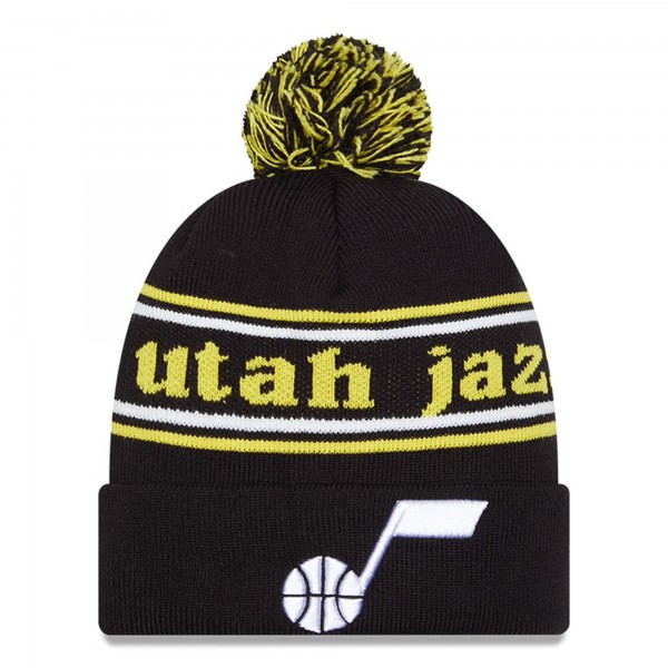 Шапка с помпоном Utah Jazz New Era Marquee Cuffed Knit - Black