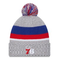 Шапка с помпоном Philadelphia 76ers New Era Stripes Cuffed Knit - Heather Gray