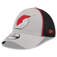 Бейсболка Portland Trail Blazers New Era Piped Two-Tone 39THIRTY - Gray/Black