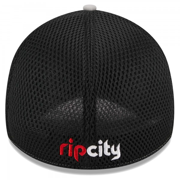 Бейсболка Portland Trail Blazers New Era Piped Two-Tone 39THIRTY - Gray/Black
