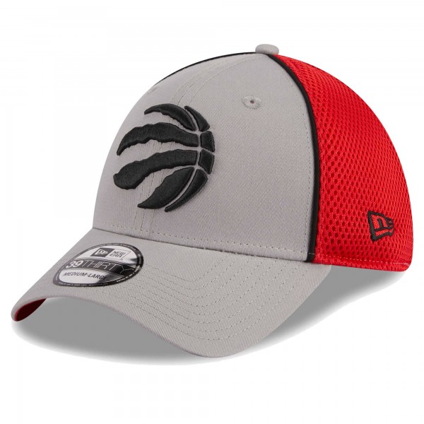 Бейсболка Toronto Raptors New Era Piped Two-Tone 39THIRTY - Gray/Red