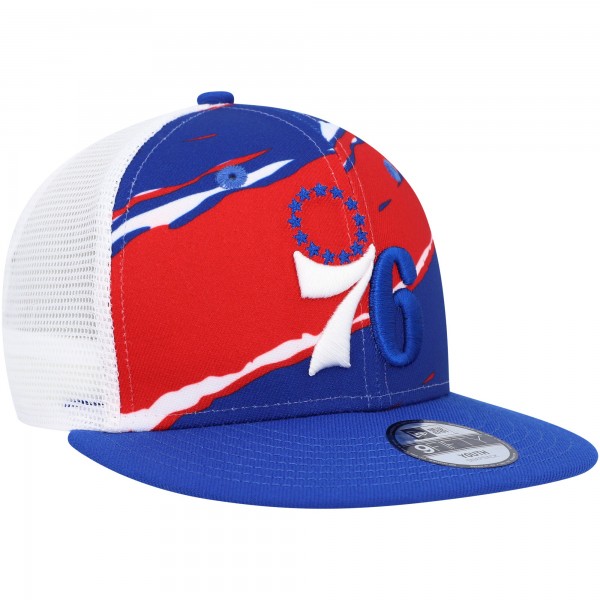 Бейсболка Philadelphia 76ers New Era Youth Tear Snapback 9FIFTY - Royal/White