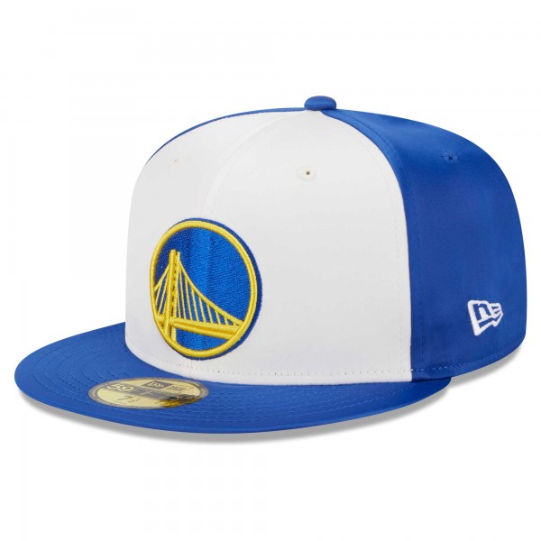 Бейсболка Golden State Warriors New Era Throwback Satin 59FIFTY - White