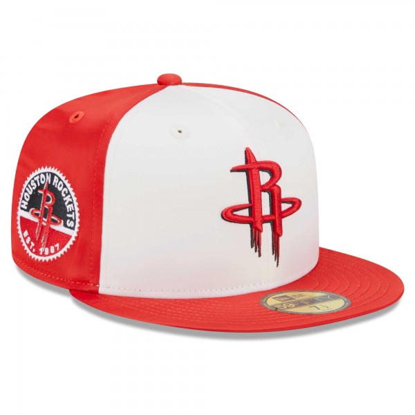 Бейсболка Houston Rockets New Era Throwback Satin 59FIFTY - White