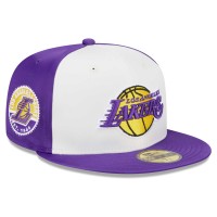 Бейсболка Los Angeles Lakers New Era White Throwback Satin 59FIFTY