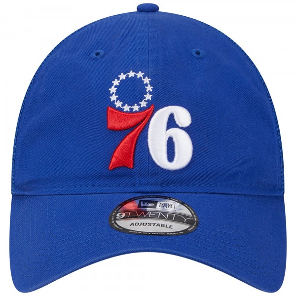 Бейсболка Philadelphia 76ers New Era Distinct Side Patch Trucker 9TWENTY - Royal
