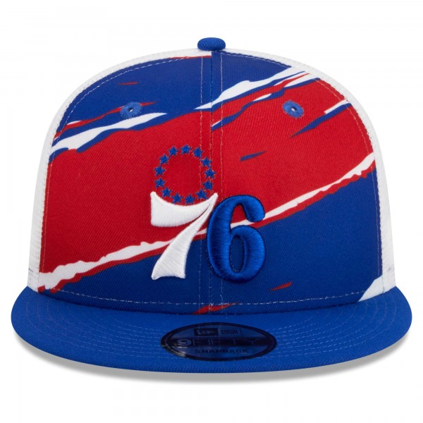 Бейсболка Philadelphia 76ers New Era Royal/White Tear Trucker 9FIFTY