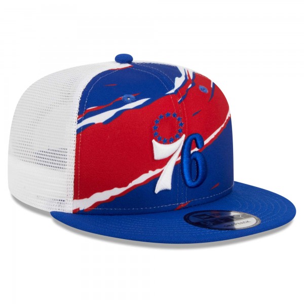 Бейсболка Philadelphia 76ers New Era Royal/White Tear Trucker 9FIFTY