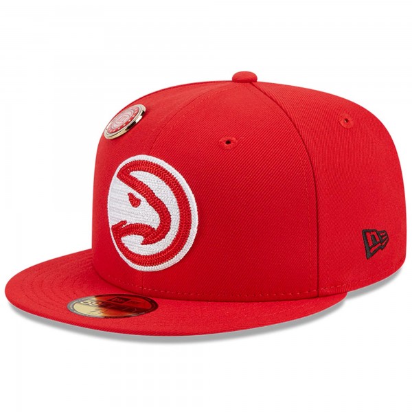 Бейсболка Atlanta Hawks New Era Chainstitch Logo Pin 59FIFTY - Red