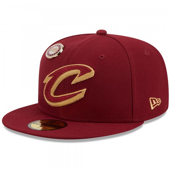 Бейсболка Cleveland Cavaliers New Era Chainstitch Logo Pin 59FIFTY - Wine