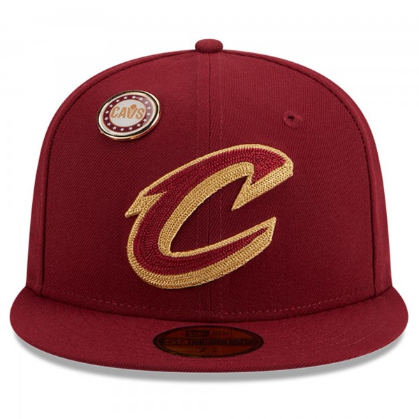 Бейсболка Cleveland Cavaliers New Era Chainstitch Logo Pin 59FIFTY - Wine