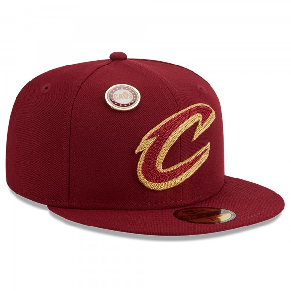 Бейсболка Cleveland Cavaliers New Era Chainstitch Logo Pin 59FIFTY - Wine