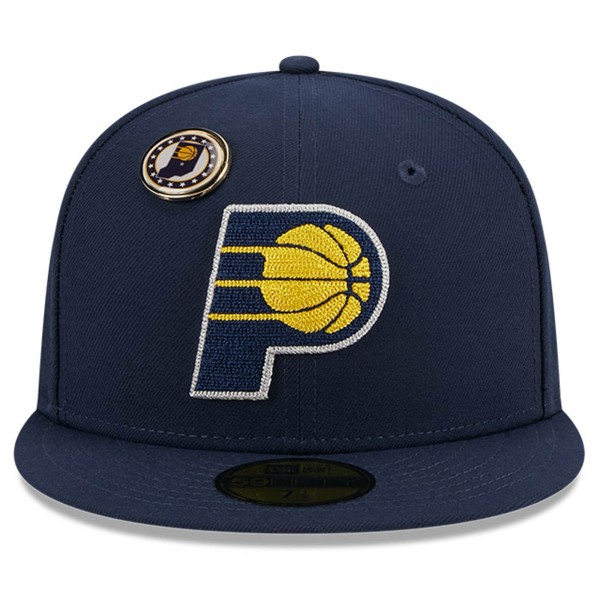 Бейсболка Indiana Pacers New Era Chainstitch Logo Pin 59FIFTY - Navy