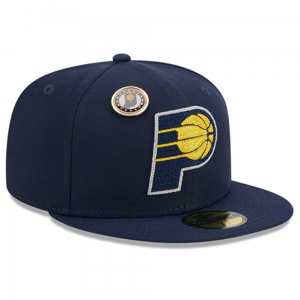 Бейсболка Indiana Pacers New Era Chainstitch Logo Pin 59FIFTY - Navy