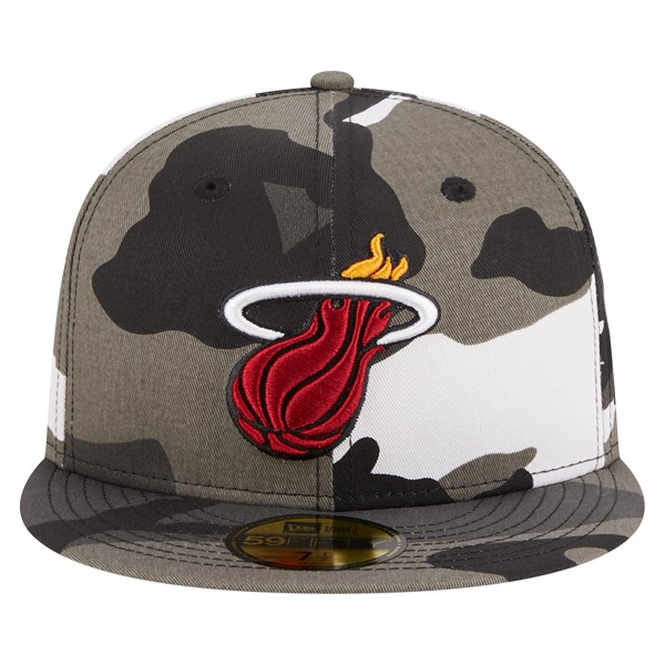 Бейсболка Miami Heat New Era Snow Camo 59FIFTY