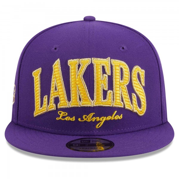 Бейсболка Los Angeles Lakers New Era Purple Golden Tall Text 9FIFTY Snapback