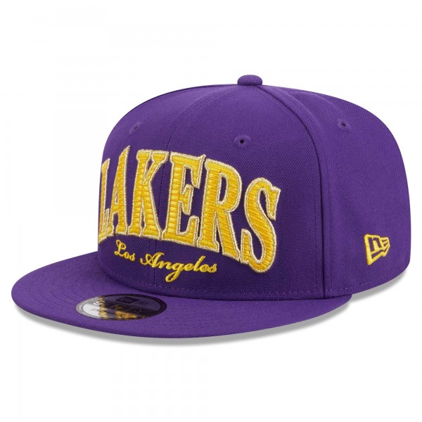 Бейсболка Los Angeles Lakers New Era Purple Golden Tall Text 9FIFTY Snapback
