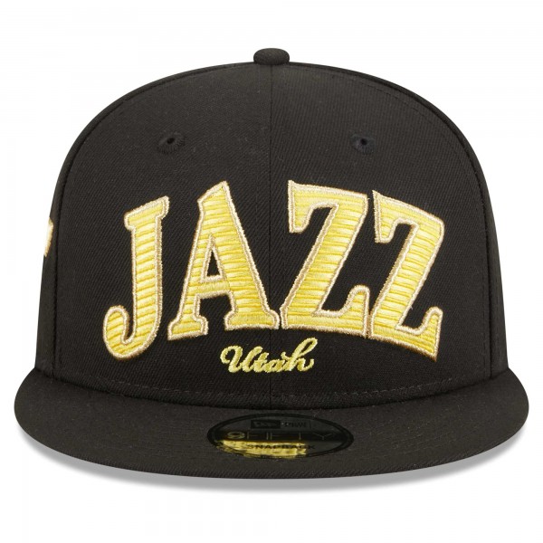 Бейсболка Utah Jazz New Era Golden Tall Text 9FIFTY - Black