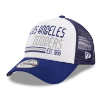 Бейсболка Los Angeles Dodgers New Era Stacked A-Frame Trucker 9FORTY - White/Royal