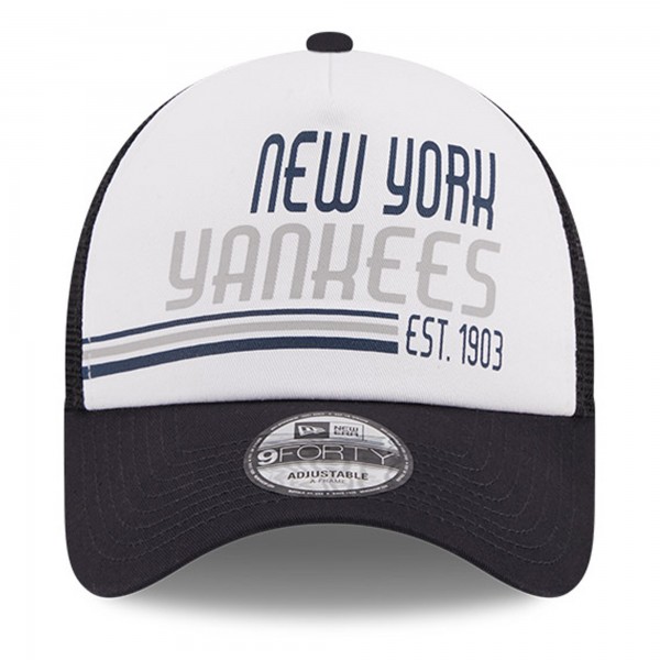 Бейсболка New York Yankees New Era Stacked A-Frame Trucker 9FORTY - White/Navy