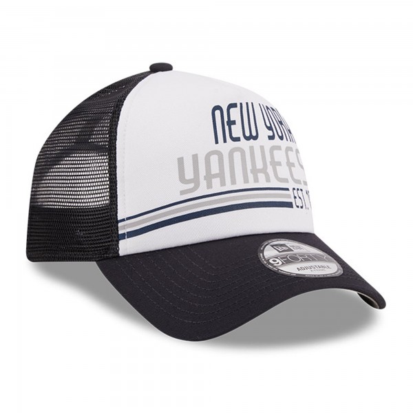Бейсболка New York Yankees New Era Stacked A-Frame Trucker 9FORTY - White/Navy