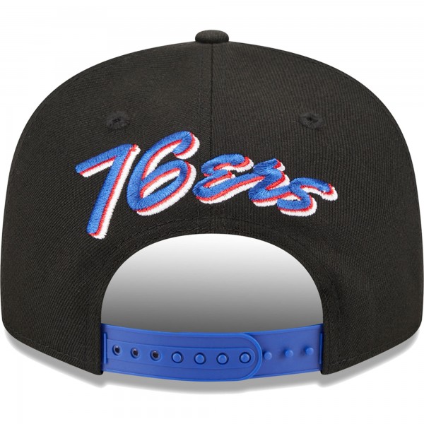 Бейсболка Philadelphia 76ers New Era Bold Back Script 9FIFTY - Black