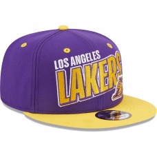 Бейсболка Los Angeles Lakers New Era Stacked Slant 2-Tone 9FIFTY - Purple/Gold