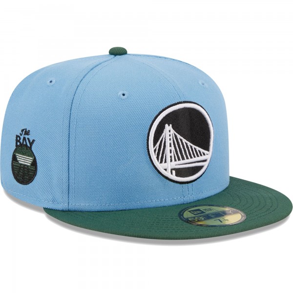 Бейсболка Golden State Warriors New Era Two-Tone 59FIFTY - Light Blue/Green