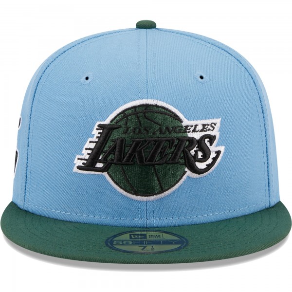 Бейсболка Los Angeles Lakers New Era Two-Tone 59FIFTY - Light Blue/Green