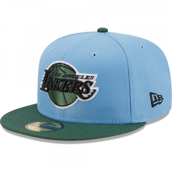 Бейсболка Los Angeles Lakers New Era Two-Tone 59FIFTY - Light Blue/Green