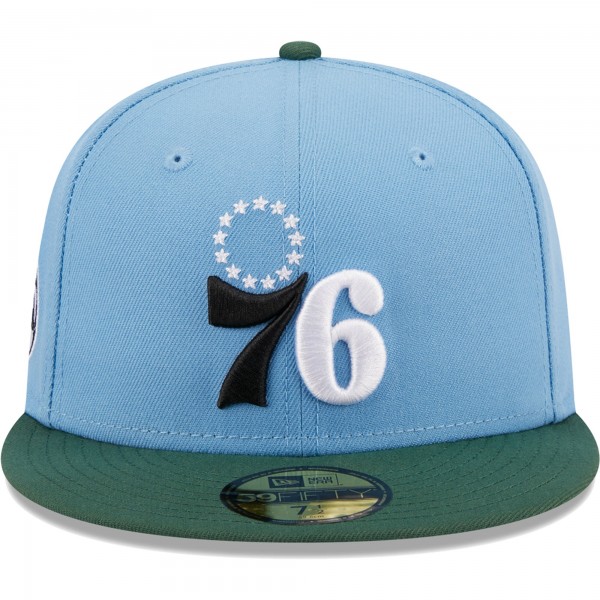 Бейсболка Philadelphia 76ers New Era Two-Tone 59FIFTY - Light Blue/Green