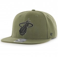 Miami Heat 47 Ballpark Camo Captain Snapback Hat - Olive