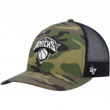 New York Knicks 47 Trucker Snapback Hat - Camo/Black