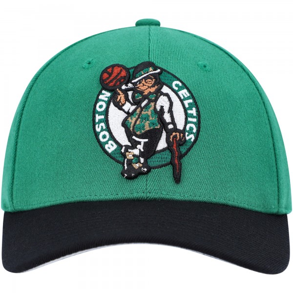 Бейсболка Boston Celtics Mitchell & Ness MVP Team Two-Tone 2.0 - Kelly Green/Black