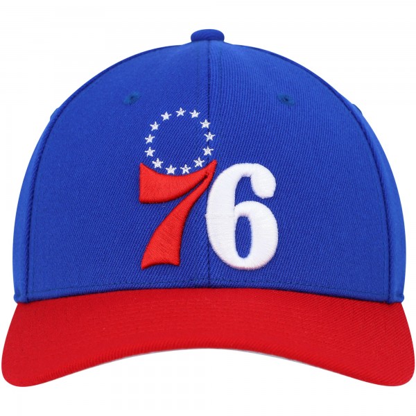 Бейсболка Philadelphia 76ers Mitchell & Ness MVP Team Two-Tone 2.0 - Royal/Red