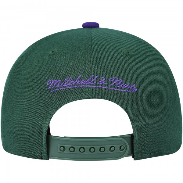 Бейсболка Milwaukee Bucks Mitchell & Ness Youth Two-Tone - Hunter Green/Purple