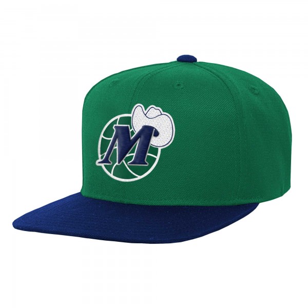 Бейсболка Dallas Mavericks Mitchell &amp; Ness Youth Two-Tone - Navy/Green