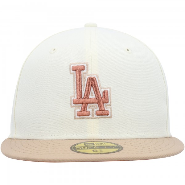 Бейсболка Los Angeles Dodgers New Era Chrome Camel Rust Undervisor 59FIFTY - Cream