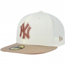 Бейсболка New York Yankees New Era Chrome Camel Rust Undervisor 59FIFTY - Cream