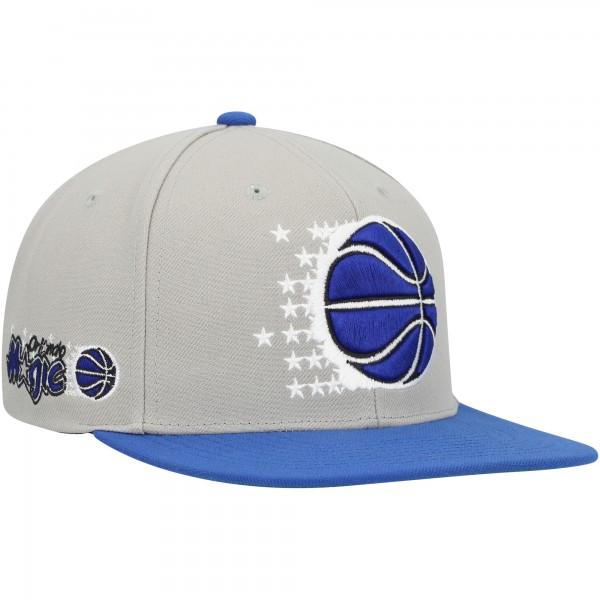 Бейсболка Orlando Magic Mitchell & Ness Gray/Blue Hardwood Classics Essentials 2.0