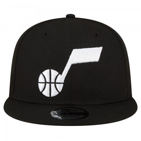 Бейсболка Utah Jazz New Era Black & White 9FIFTY
